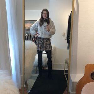 Faux fur coat w/ hood